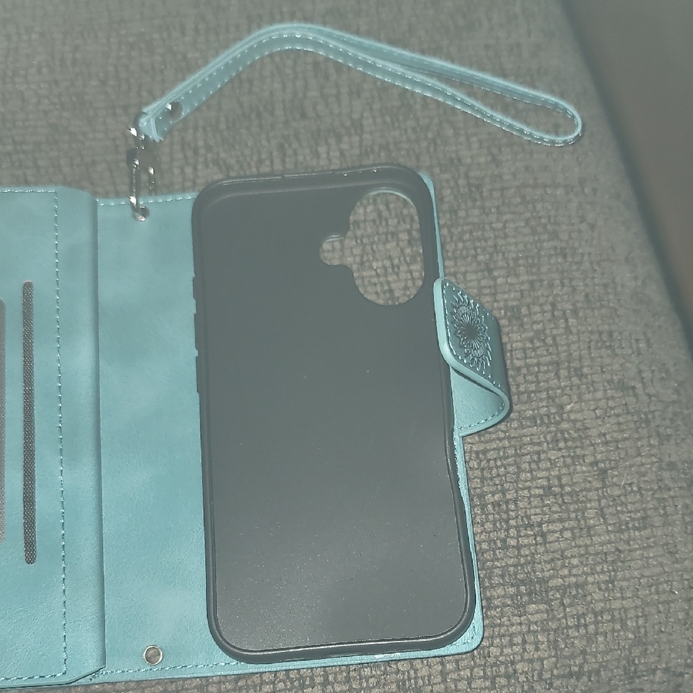 Teal Mandala Phone Wallet Case - Picture 8 of 12